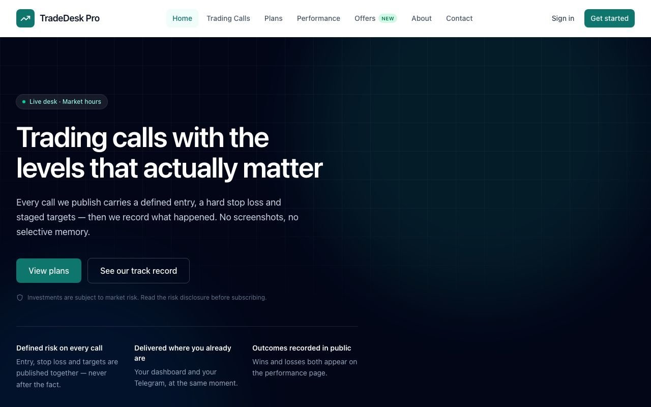 TradeDesk Pro Analytics preview